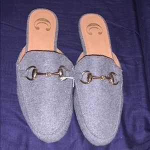 Soft Wool Grey Mules